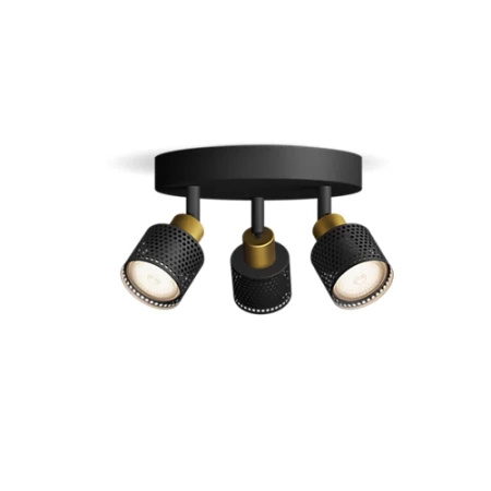 Reflektor-Deckenleuchte 3x GU10 Schwarz-Kupfer Niall Philips