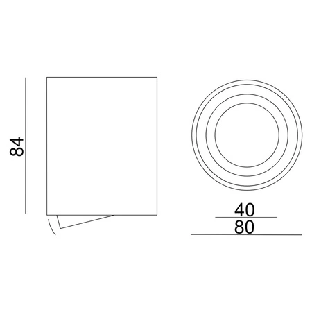 Aufputz-Halogen-Bewegliche GU10-Leuchte rund weiß 84 mm
