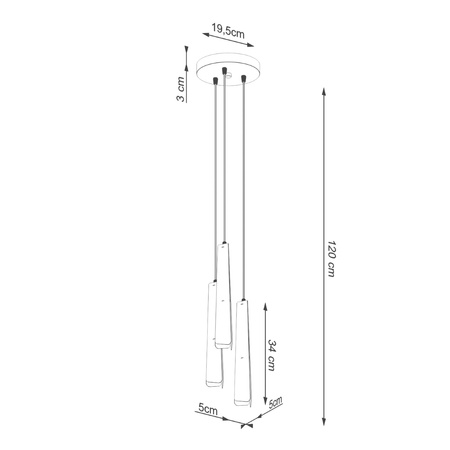 PRYSM 3P 3xG9 Weiß Skandinavische Decke Pendelleuchte SOLLUX