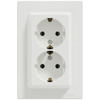 Doppel-SCHUKO-Steckdose 2x 2P+E mit SCHNEIDER ASFORA-Rahmen