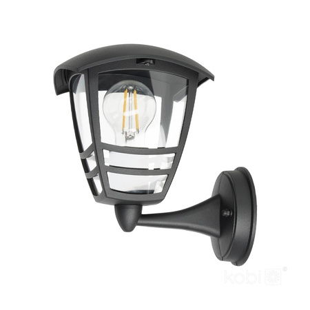 Außen E27 Außenwandleuchte IP54 Schwarz Tevio Kobi