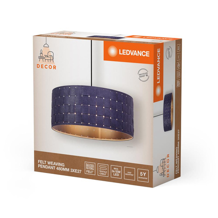 Dekorative Decke Pendelleuchte E27 Überhang Grau Dekor Ledvance