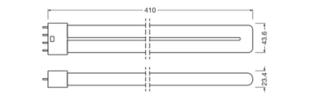 LED-Leuchtstofflampe 2G11 17W = 36W 2100lm 3000K Warm Dimmbar 140° Dulux Ledvance