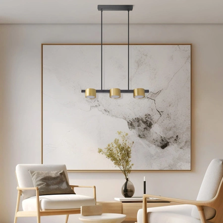 Hängelampe 3x GX53 Schwarz Gold MIRELLA Sanico Goldlux