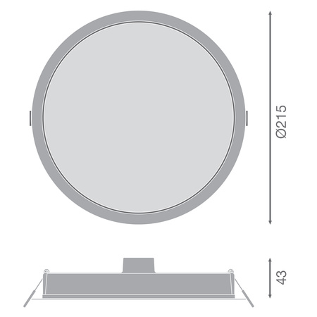 LED-Einbauleuchte 24W 2400lm IP44 6500K Kaltes Downlight 21,5 cm rund LEDVANCE