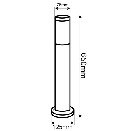 Außengartenlampe E27 SILVER POST 65cm mit 230V-Fassung