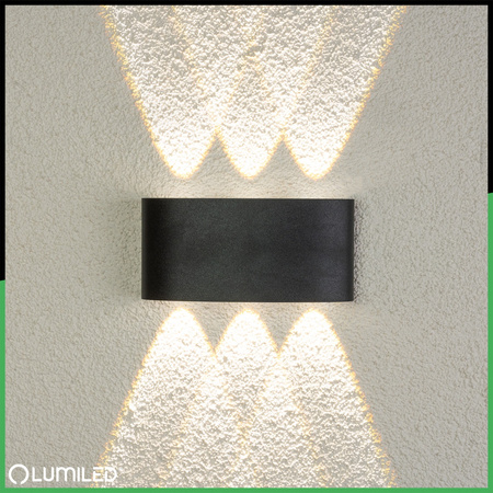 Wandleuchte Außen, Garten-Wandleuchte IP54 6W nach oben und unten KELSA LUMILED