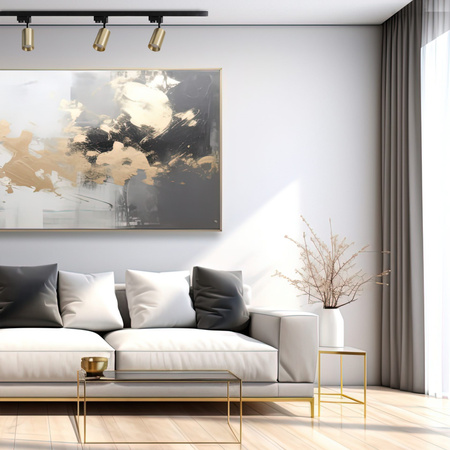 Aluminium 1-Phasen-Reflektorschienen-Kit + 3x GU10 Reflektor Gold MARIBEL Sanico Goldlux