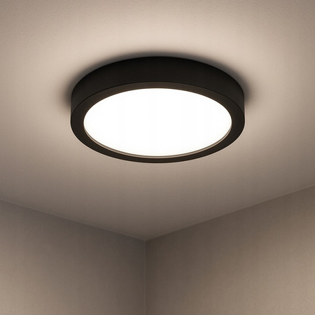 Deckenaufbauleuchte LED-Panel 24W 4000K Schwarz rund Proma LVT