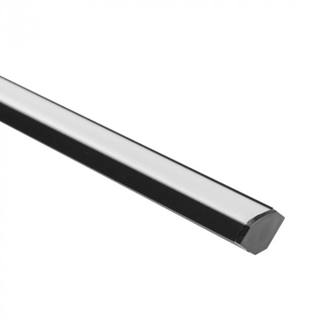 LED-Eckprofil aus Aluminium Aufputz Schwarz 1m mit mattiertem Diffusor für LED-Streifen + Kappen Ecolight R-Serie