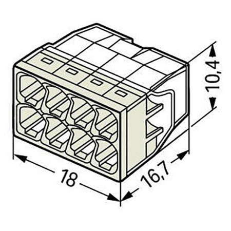Installationsverbinder Schnellverbinder WAGO 2273-208 für DRAHT 8x0,5-2,5mm