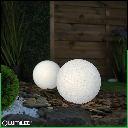 Gartenleuchte E27, Steinkugel 20cm IP65 LUMIKULA LUMILED