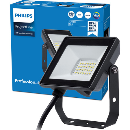LED Fluter 10W 950lm 4000K IP65 Schwarz ProjectLine Flutlicht PHILIPS