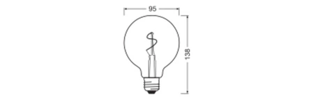 LED-Glühbirne G95 Vintage E27 1.8W 30lm 2200K Warm 320° Amber Filament Vintage 1906 Osram