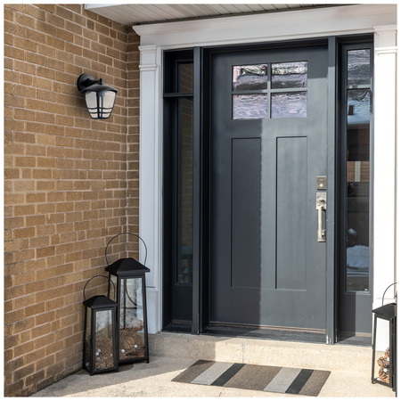 Außen E27 Außenwandleuchte IP54 Schwarz Tevio Kobi