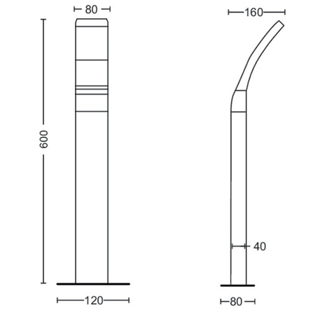 Outdoor-LED-Gartenlampe SPLAY myGarden 12W 4000K IP44 Mast 60cm Anthrazit PHILIPS