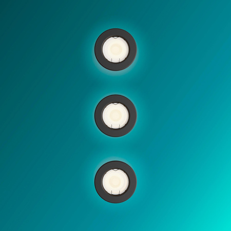 3x LED GU10 Unterputzmontage Aluminium Rund Schwarz Peridot Philips