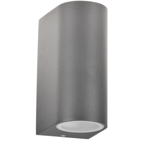 Außenwandleuchte oben unten mit LED 2x GU10 BOSTON GOLDLUX (Polux) ALUMINIUM GRAY oval