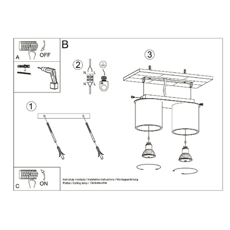 Anbauleuchte ORBIS 2 2xGU10 Tuba Minimalist Weiß SOLLUX