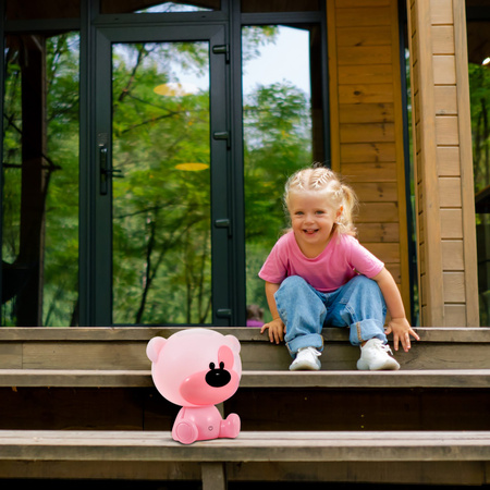 Dekorative Tischlampe 2.5W 59lm Rosa Dimmbar Teddybär Sanico Goldlux