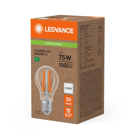 LED-Lampe E27 A60 5W = 75W 1055lm 4000lK Neutral 320° Ledvance