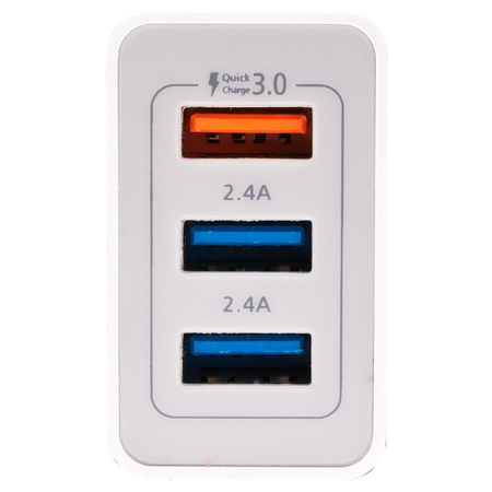 SCHNELLES NETZWERK-LADEGERÄT QUICK CHARGE 3.0 + 2x USB 2.4A VAYOX VA0001