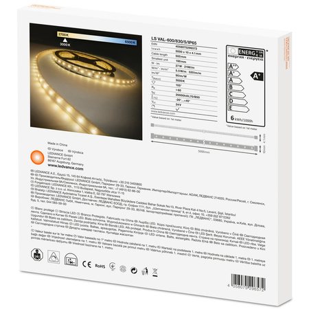 LED-Streifen 24V 27W 300LED Warm IP65 5m Ledvance