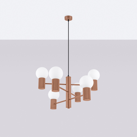 Kronleuchter Pendelleuchte 6x G9 Aluminium Mokka Halo French Sky SL.1834 Sollux