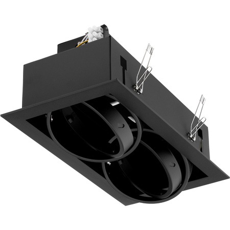 Einbaustrahler 2x GU10, ES111 Einbauspot HALOGEN Rechteck beweglich Schwarz CANIS LUMILED