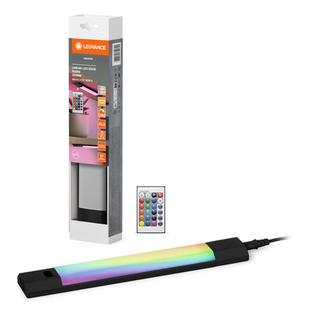 LED-Unterbauleuchte mit Bewegungssensor 4W 230lm 3000K Warm RGBw Dimmbar Fernbedienung Schwarz 30cm Linear Edge Ledvance