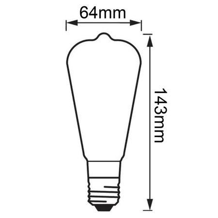 Edison LED Lampen E27 ST64 5,8W = 60W 806lm 4000K Neutral 300° CRI90 Filament Dimmbar LEDVANCE Superior