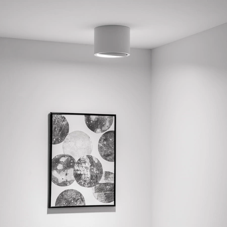 Halogen-Aufbauleuchte GU10, AR111 Aufbauspot 100mm beweglich Runde Tube Weiß TELES LUMILED