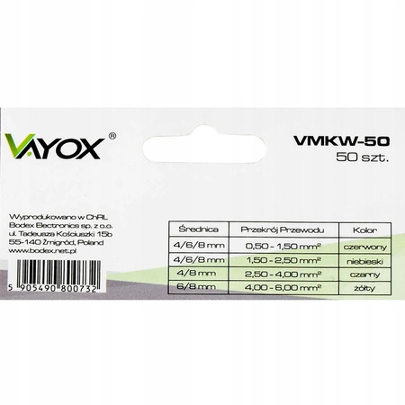 VMKW-50 VAYOX Isolierte Flachkabelschuhe