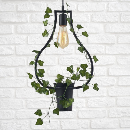 IL MIO SOREN Pendel-Deckenleuchte Schwarz E27 mit Blume GOLDLUX (Polux)