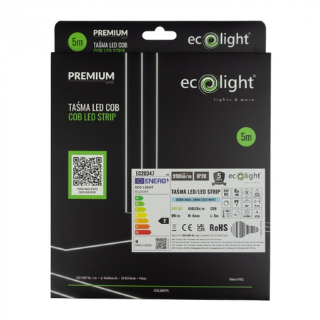 LED Streifen COB 24V 45W 2400LED NEON Kalt 8mm 5m