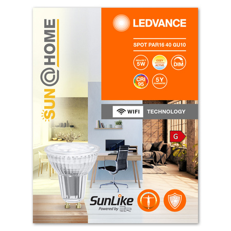 LED Leuchtmittel GU10 PAR16 4,9W = 40W 268lm CCT 38° CRI95 LEDVANCE SMART+ WIFI Dimmbar SUNATHOME CLASSIC