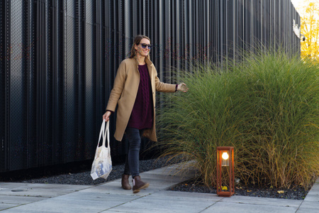 Außengartenlampe VIMO E27 IP44 Mastsensor Braun Kanlux