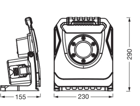 LED-Flutlicht Batterielampe auf Ständer Tragbares Arbeitslicht 40W 4500lm 6500K IP54 Schwarz Arbeitslicht Ledvance