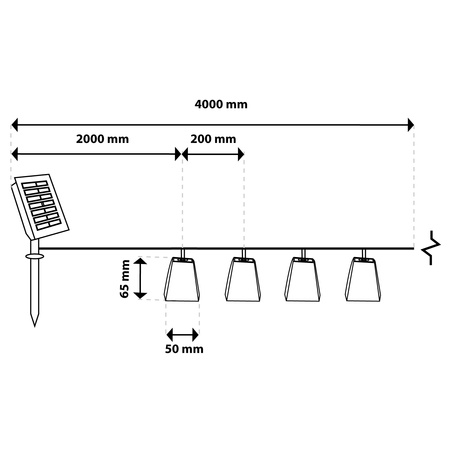 Solar Garten Girlande 10x LED Korb 2m Dekorative Lampen