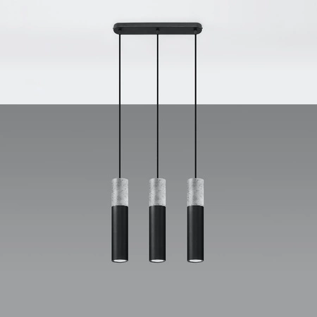 BORGIO 3L 3xGU10 Loft Pendelleuchte Schwarz Grau SOLLUX