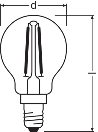 LED Leuchtmittel E14 P45 CL 1,5W = 15W 136lm 2700K Warm 300° OSRAM STAR Filament