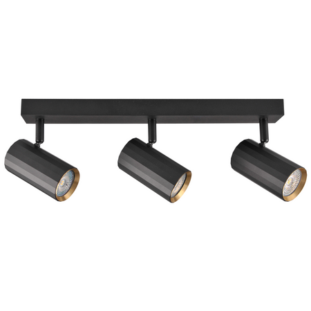 Wand- und Deckenstrahlerleuchte 3x GU10 Schwarzgold NICEA Sanico Goldlux