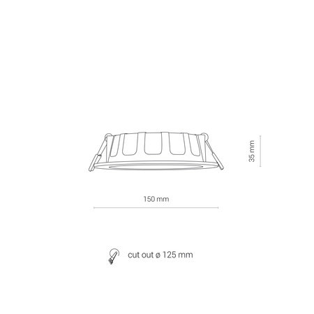 LED-Deckeneinbauleuchte für Badezimmer CL KOS 8780 10W 3000K IP44 Weiß Nowodvorski