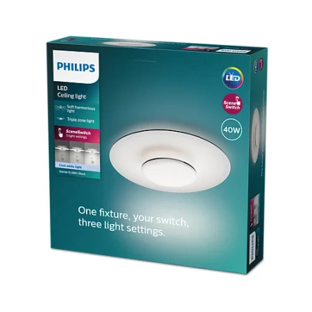 LED-Deckenleuchte Plafond 40W 4400lm 4000K Schwarz Granat Philips