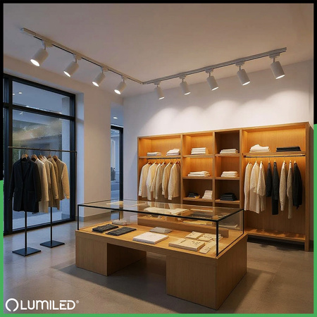 2m Stromschiene + 4x Schienenstrahler GU10 Weiß RITI LUMILED