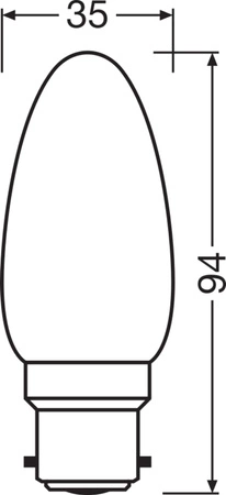 LED Lampen B35 B22d 4.8W = 40W 470lm 2700K Warmweiß FILAMENT DIMMABLE LEDVANCE