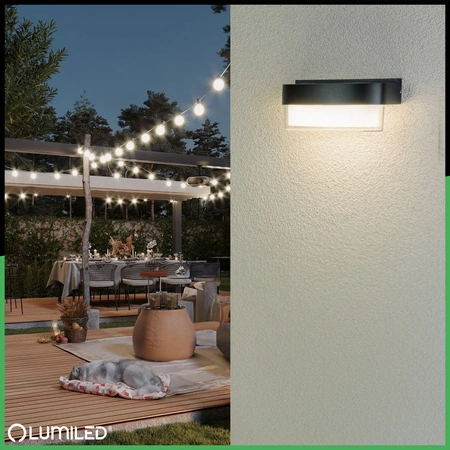 LED-Außenwandleuchte 5W, Fassadenleuchte IP54 4000K warm Schwarz SELVIA LUMILED