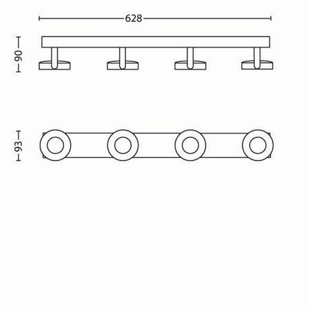 LED Deckenleuchte 4x 4.5W 2700K Dimmbar CLOCKWORK Moving White PHILIPS