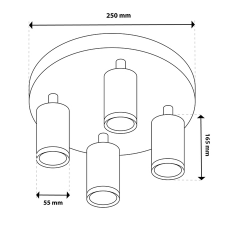 Spot GU10 IP44 ADERO Schwarz Lumiled LED Spot Reflektor Deckenleuchte
