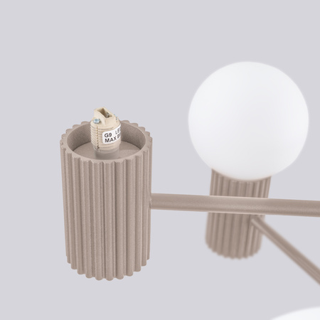 Kronleuchter Pendelleuchte 6x G9 Aluminium Taupe Halo French Sky SL.1836 Sollux